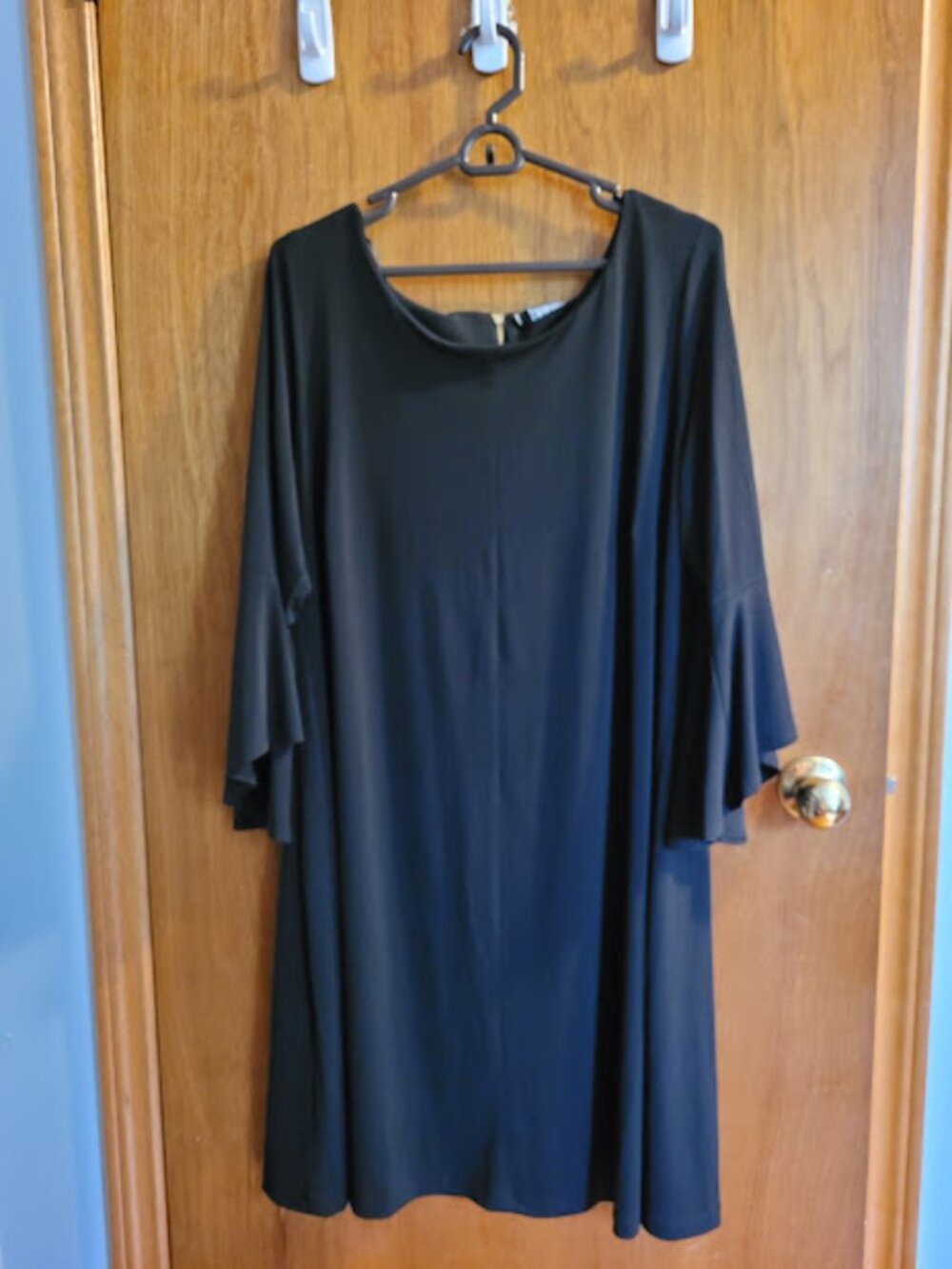 BNWT Additionelle Black Flare Trumpet Sleeve Dress 2x
